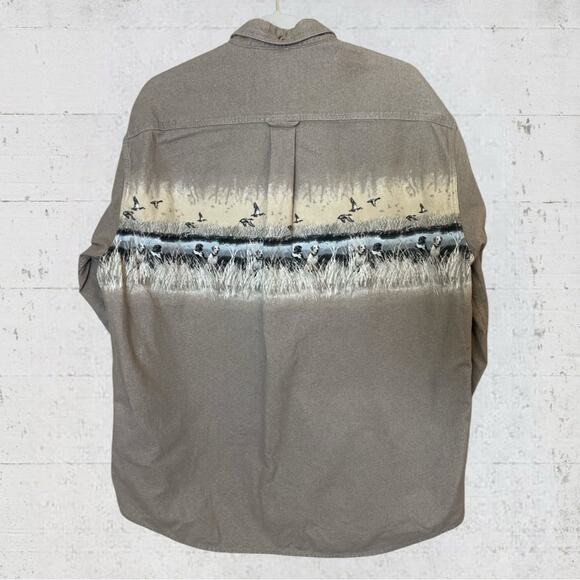 VTG Cabela’s Men’s Chamois Flannel Hunting Dog Graphic Size L Long Sleeve - Picture 6 of 10
